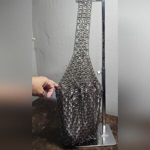 UNIQUE Kenny Ma Metal Mesh Swarovski Flower Handbag Purse